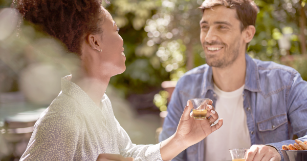 Two People Enjoying Italian espresso